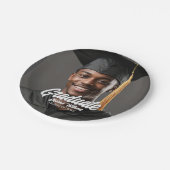 Graduate Photo Bold Script Graduation Party Pappteller (Schrägansicht)