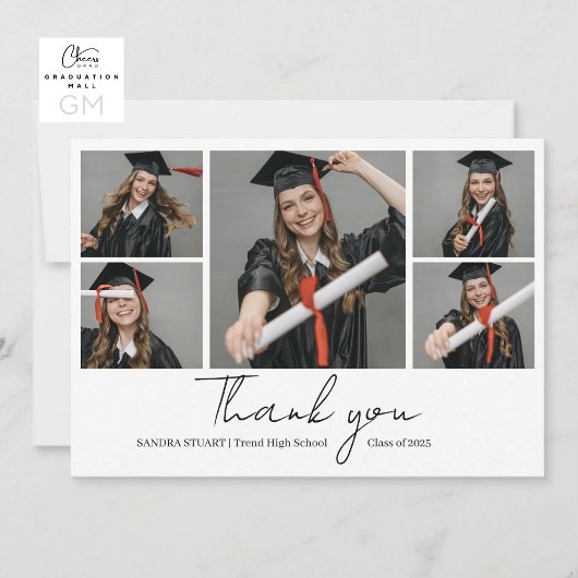 Graduate Photo Collage Graduation Dankeskarte