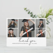 Graduate Photo Collage Graduation Dankeskarte (Stehend Vorderseite)