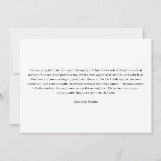 Graduate Photo Collage Graduation Dankeskarte (Rückseite)