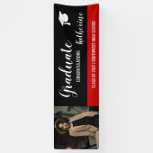 Graduate Photo Congratulations Black Red Banner (Vertikal)