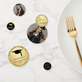 Graduate Photo Glitter Gold Novelty Graduation  Konfetti