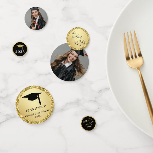 Graduate Photo Glitter Gold Novelty Graduation Konfetti (Gruppe)