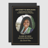 Graduate Photo Graduation Congrats Magnet Card (Vorne/Hinten)