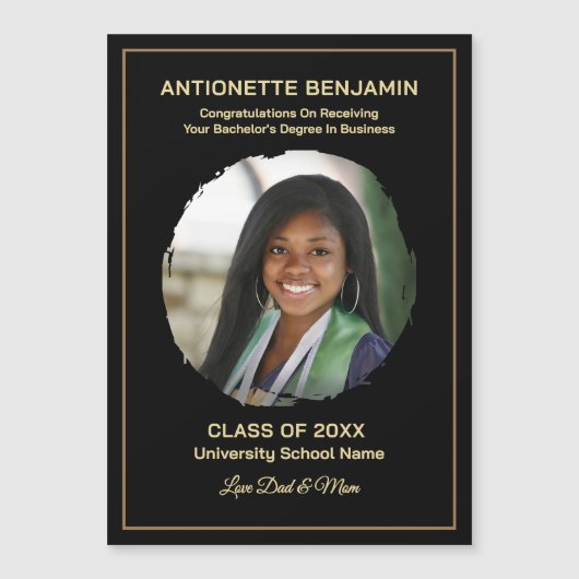 Graduate Photo Graduation Congrats Magnet Card (Vorderseite)
