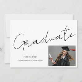 Graduate Photo Graduation Flat Announcement Card Ankündigung