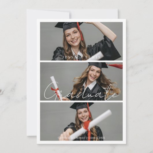 Graduate Photo High School Graduation Ankündigung (Vorderseite)