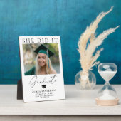 Graduate photo she did it simple chic graduation fotoplatte (Seite)