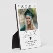 Graduate photo she did it simple chic graduation fotoplatte (Seite)