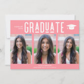 Graduate Pink 3 Foto High School Abschluss (Vorderseite)