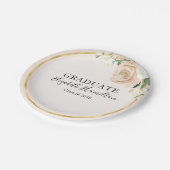 Graduate Pink Blush & Foil Gold Moderne Chic Blüte Pappteller (Schrägansicht)