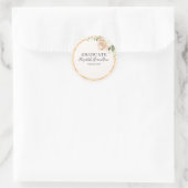 Graduate Pink Blush & Foil Gold Moderne Chic Blüte Runder Aufkleber (Tasche)