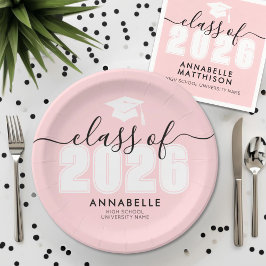 Graduate Pink Graduation Party Pappteller