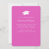 Graduate Pink Modern Foto Graduation Party Einladung (Rückseite)