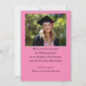Graduate Pink Moderne Elegante Foto Abschluss Ankündigung (Rückseite)
