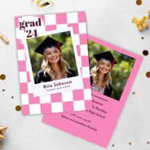 Graduate Pink Moderne Elegante Foto Abschluss