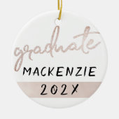 Graduate Pink Script | Weiche Rose Grad Keepake Keramik Ornament (Vorne)