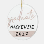 Graduate Pink Script | Weiche Rose Grad Keepake Keramik Ornament (Links)