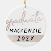 Graduate Pink Script | Weiche Rose Grad Keepake Keramik Ornament (Hinten)
