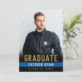 Graduate Police Thin Blue Line Gold Back Foto Ankündigung (Stehend Vorderseite)
