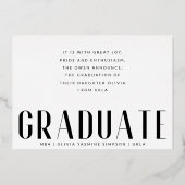 Graduate Pressed Gold Foil Moderne Ankündigung '24 (Rückseite)