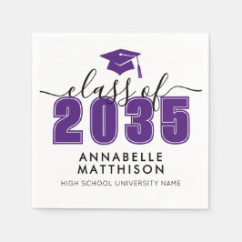 Graduate Purple Graduation Serviette