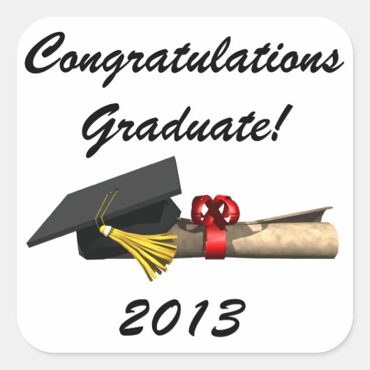 Graduate Quadratischer Aufkleber (Vorderseite)