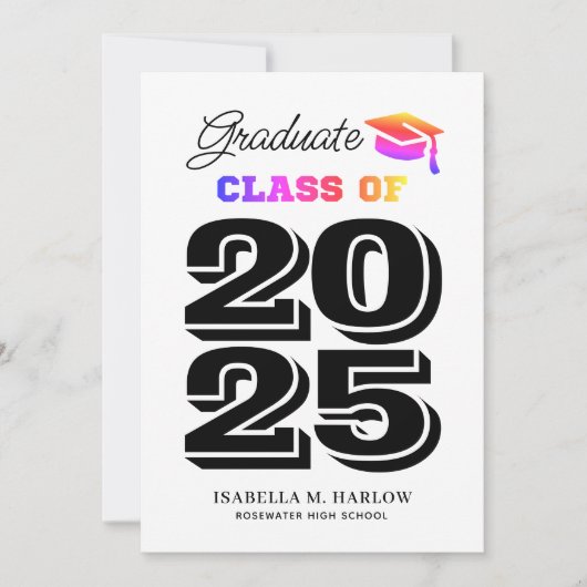 Graduate Rainbow Abschluss Ankündigung (Vorderseite)