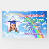 Graduate Rainbow in Blue Sky Star Foto Abschluss Banner (Horizontal)