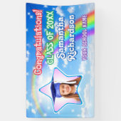Graduate Rainbow in Blue Sky Star Foto Abschluss Banner (Vertikal)