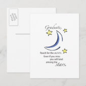 Graduate Reach for Moon, Glückwunsch Ankündigungspostkarte (Vorne/Hinten)