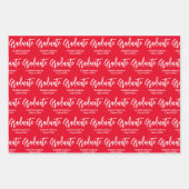 Graduate Red and White Grad Name Class 2024 Geschenkpapier Set (Vorderseite 3)
