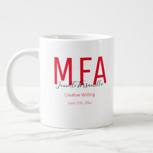 Graduate Red Black Date Name Degree MFA Giant Coff Jumbo-Tasse