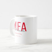 Graduate Red Black Date Name Degree MFA Kaffeetasse (Vorderseite Links)