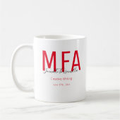 Graduate Red Black Date Name Degree MFA Kaffeetasse (Links)
