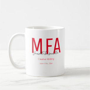 Graduate Red Black Date Name Degree MFA Kaffeetasse