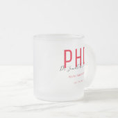 Graduate Red Black Date Name Degree PhD Mattglastasse (VorderseiteRechts)