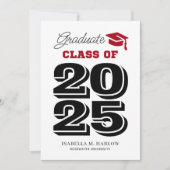 Graduate Red Black University Uni-Abschluß Ankündigung (Vorderseite)