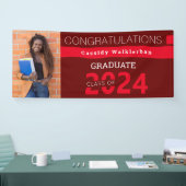 Graduate Red Burgundy Foto Abschluss Banner (Messe)