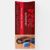 Graduate Red Burgundy Foto Abschluss Banner (Vertikal)
