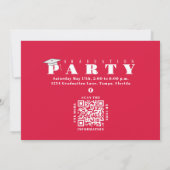 Graduate Red Foto Collage Einfache Typografie Einladung (Rückseite)