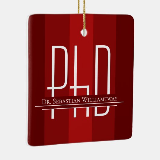 Graduate Red PhD Abschluss Keramik Ornament (Rechts)