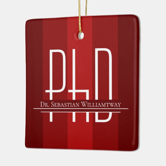 Graduate Red PhD Abschluss Keramik Ornament (Links)