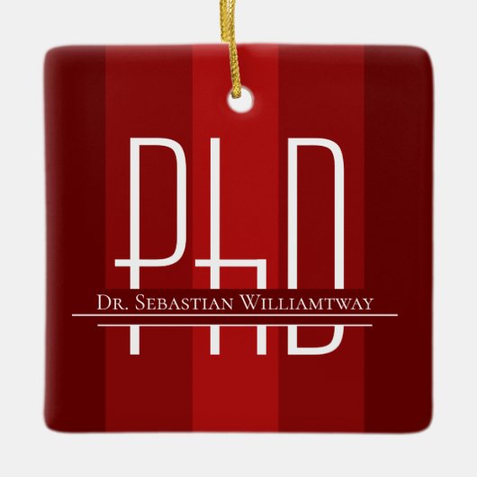 Graduate Red PhD Abschluss Keramik Ornament (Vorderseite)