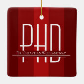 Graduate Red PhD Abschluss Keramik Ornament (Rückseite)