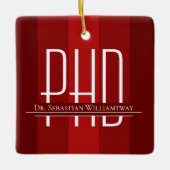 Graduate Red PhD Abschluss Keramik Ornament (Vorderseite)