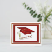 Graduate Red Vielen Dank Postcard Postkarte (Stehend Vorderseite)