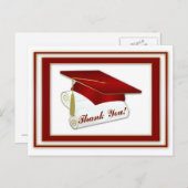 Graduate Red Vielen Dank Postcard Postkarte (Vorne/Hinten)