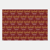 Graduate Red White Gold Grad Class 2024 Geschenkpapier Set (Vorderseite)