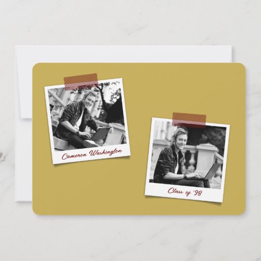 Graduate Ribbon Bold Typografy Modern Grad Party Einladung (Rückseite)